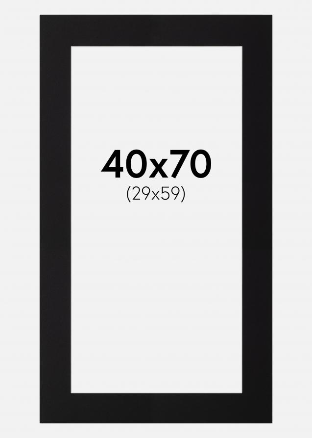 Passe-partout Nero Standard (Bordo interno bianco) 40x70 cm (29x59)