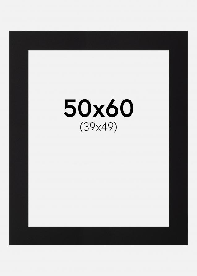 Passe-partout Nero Standard (Bordo interno bianco) 50x60 cm (39x49)
