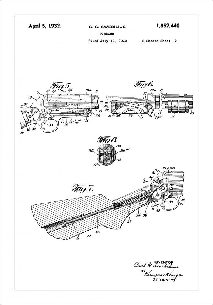 Disegni di brevetti - Fucile II Poster