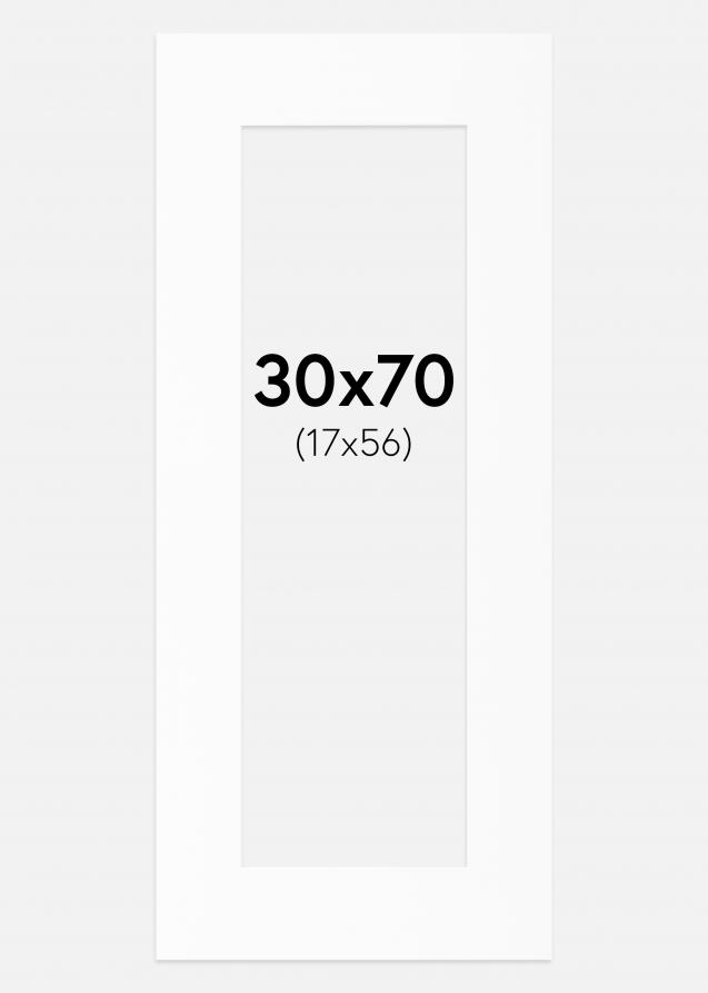 Passe-partout Bianco Standard (Bordo interno bianco) 30x70 cm (17x56)
