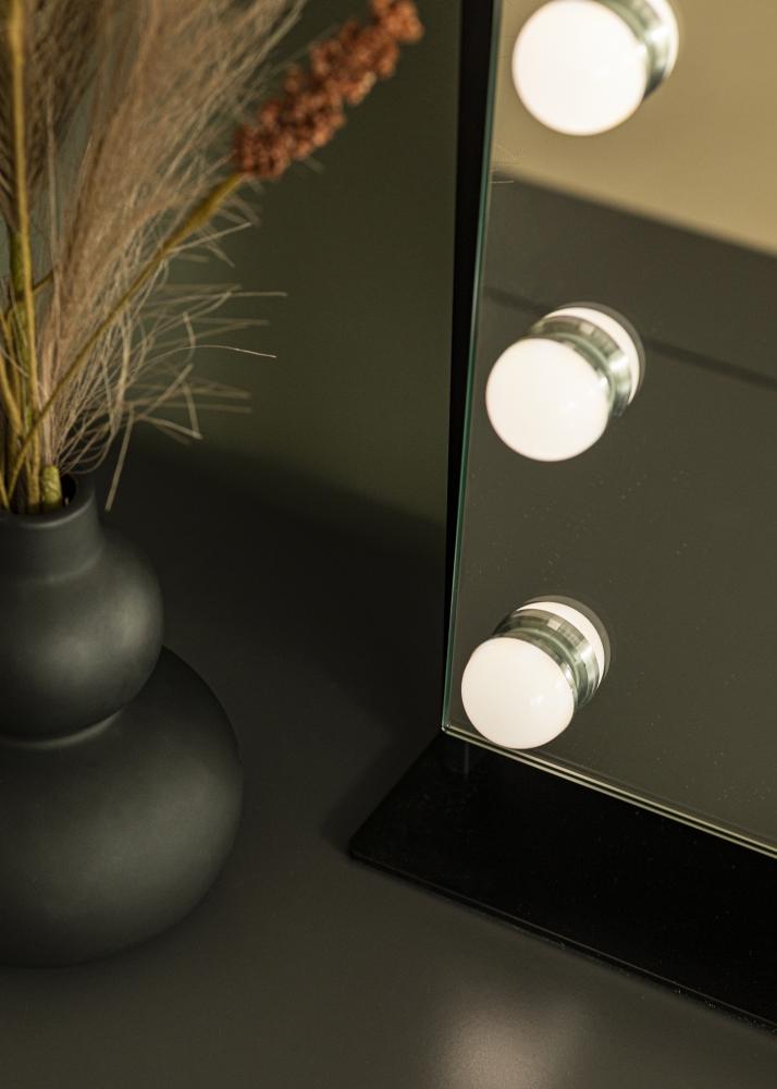 KAILA Specchio per trucco Soft Corner LED Nero 60x52 cm