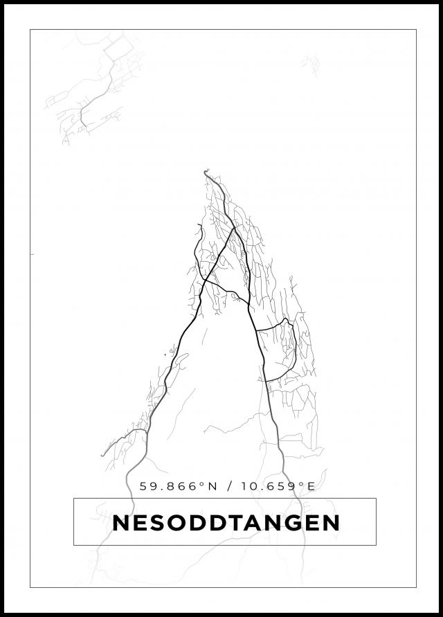 Mappa - Nesoddtangen - Poster bianco