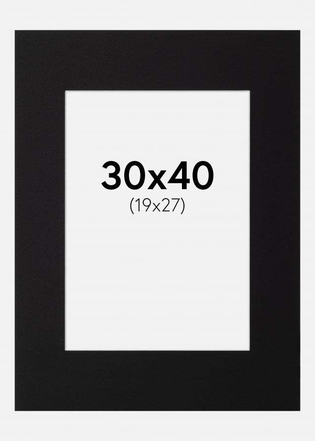Passe-partout Nero Standard (Bordo interno bianco) 30x40 cm (19x27)