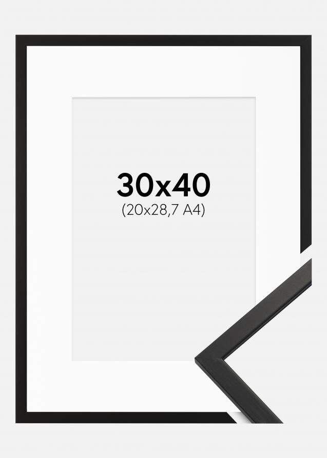 Cornice Edsbyn Nero 30x40 cm - Passe-partout Bianco 21x29,7 cm (A4)