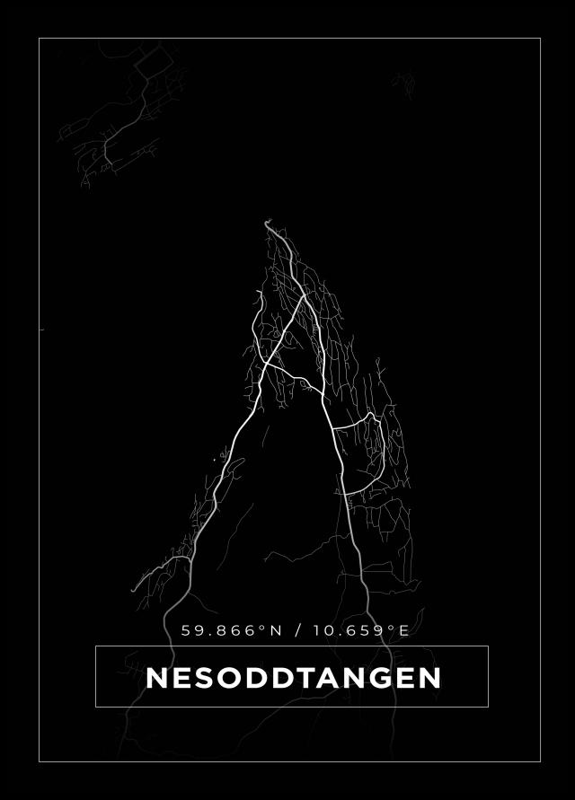 Mappa - Nesoddtangen - Poster nero