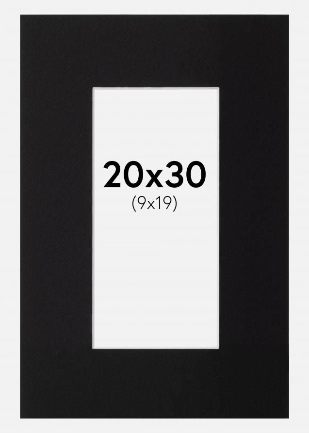 Passe-partout Nero Standard (Bordo interno bianco) 20x30 cm (9x19)