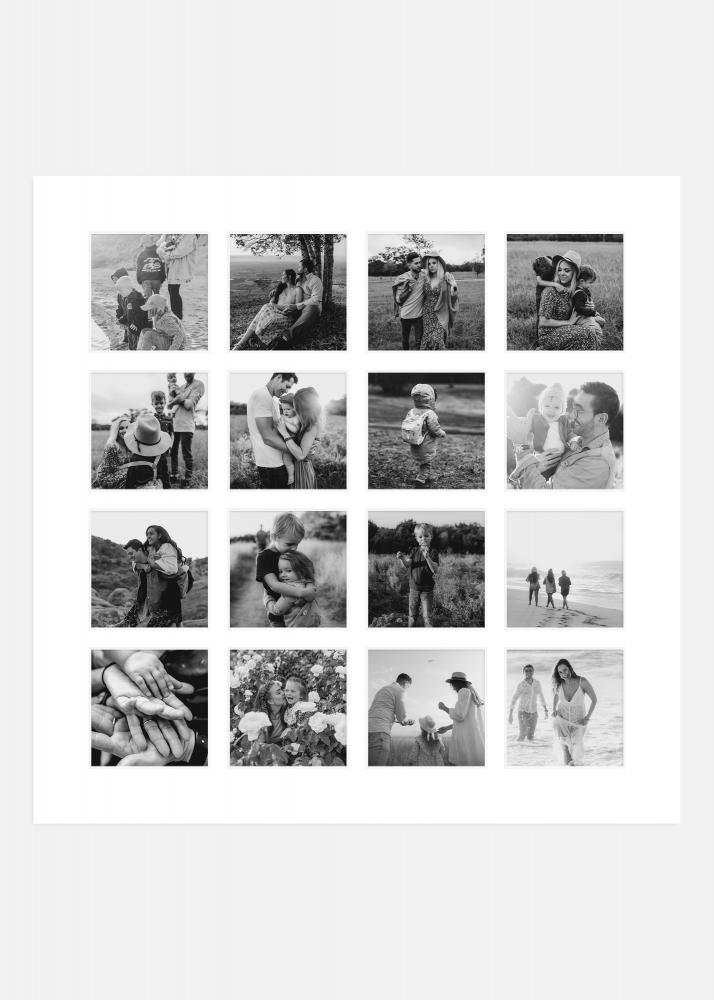 Passe-partout Bianco 50x50 cm - 16 Immagini collage