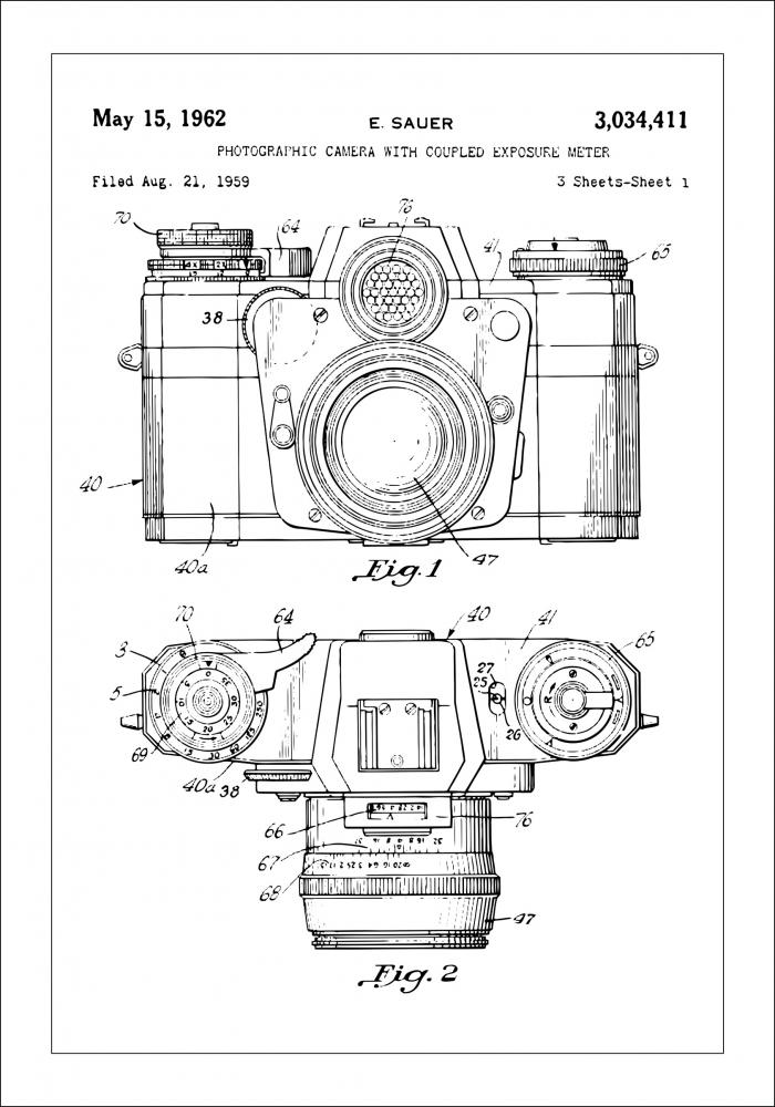 Disegni di brevetti - Macchina fotografica I Poster