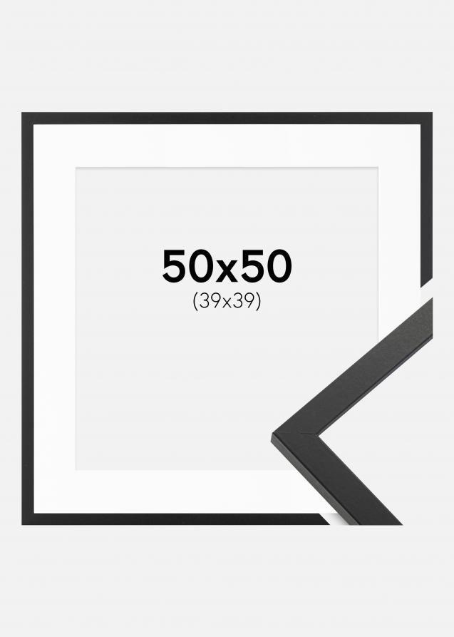 Cornice Trendy Nero 50x50 cm - Passe-partout Bianco 40x40 cm