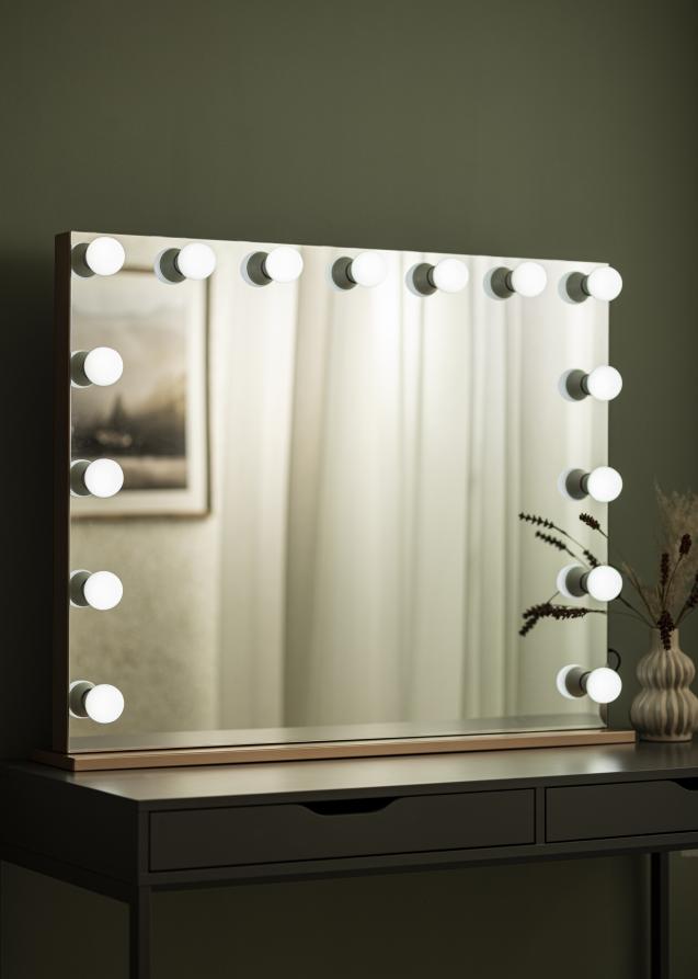 KAILA Specchio per trucco Hollywood Edge 15 E27 Oro rosa 100x80 cm
