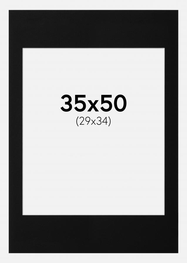 Passe-partout Nero Standard (Bordo interno bianco) 35x50 cm (29x34)