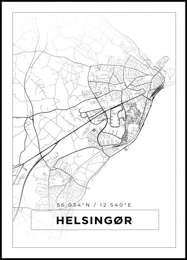 Mappa - Helsingør - Poster bianco
