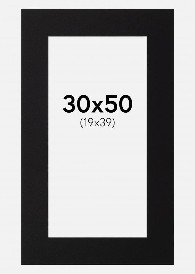 Passe-partout Nero Standard (Bordo interno bianco) 30x50 cm (19x39)