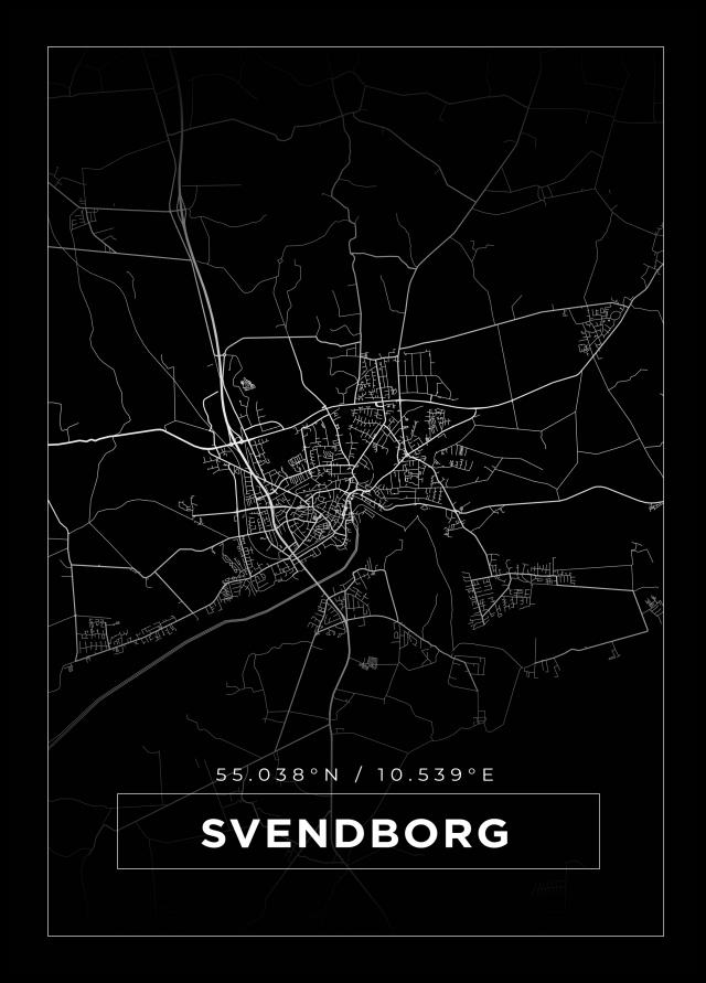 Mappa - Svendborg - Poster nero