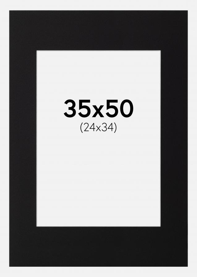 Passe-partout Nero Standard (Bordo interno bianco) 35x50 cm (24x34)