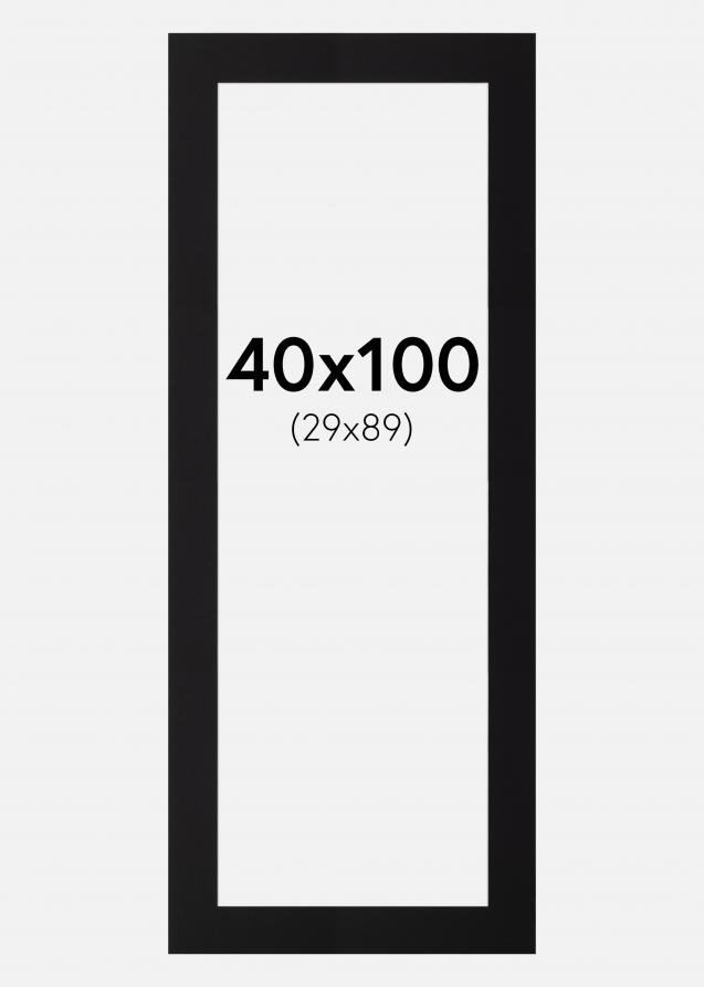 Passe-partout Nero (Bordo interno bianco) 40x100 cm (29x89)