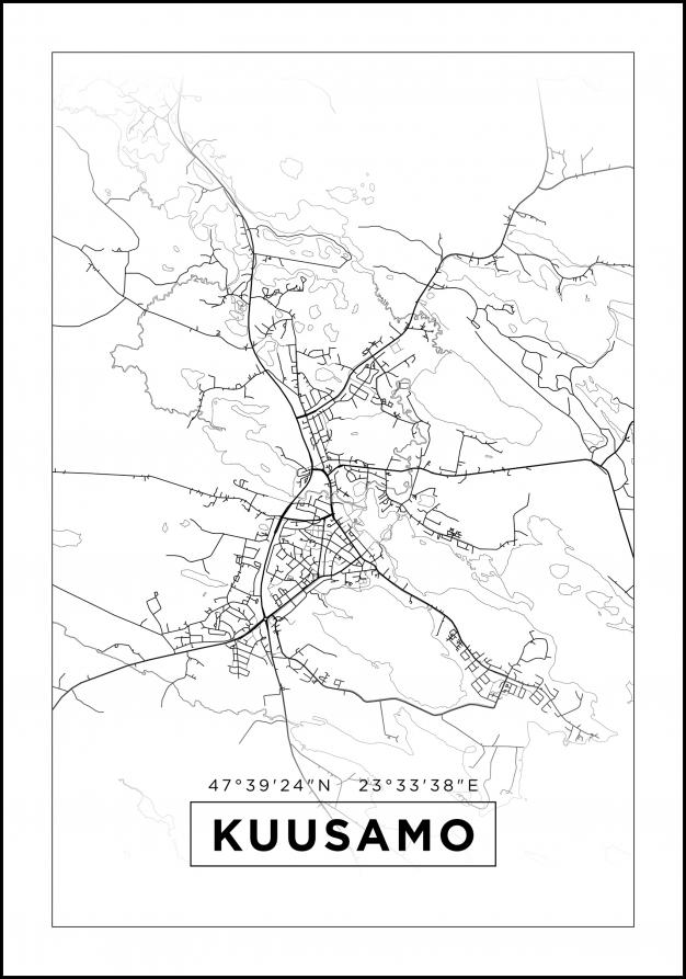 Mappa - Kuusamo - Poster bianco