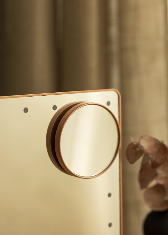 KAILA Specchio per trucco LED con altoparlante Bluetooth Oro rosa 18x30 cm