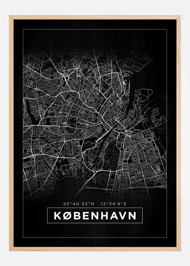 Mappa - København - Nero Poster