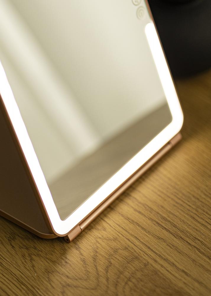 KAILA Specchio per trucco Travel LED Ricaricabile Oro rosa 19x25 cm