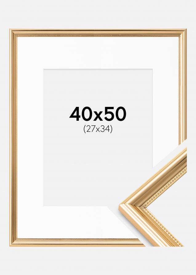 Cornice Gala Oro 40x50 cm - Passe-partout Bianco 28x35 cm