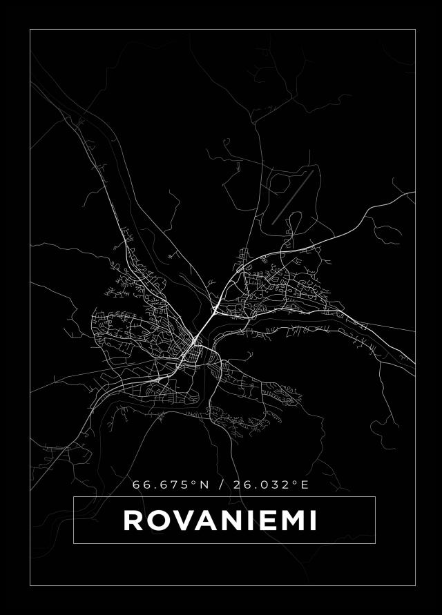 Mappa - Rovaniemi - Poster nero