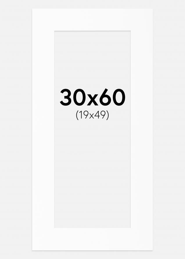 Passe-partout Bianco Standard (Bordo interno bianco) 30x60 cm (19x49)