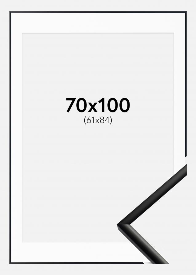 Cornice New Lifestyle Nero opaco 70x100 cm - Passe-partout Bianco 62x85 cm