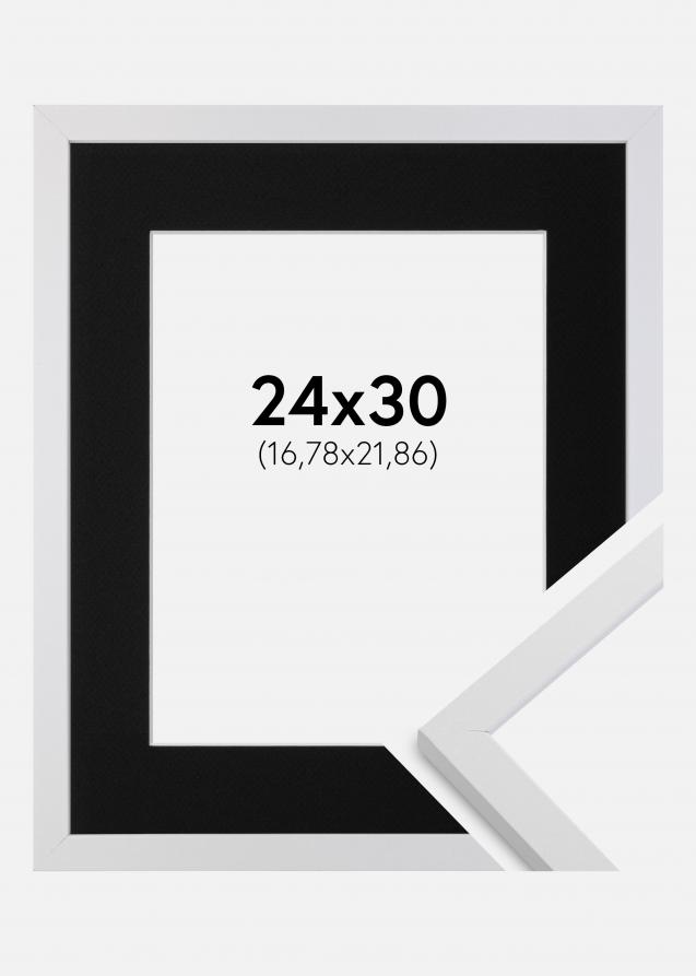 Cornice Trendy Bianco 24x30 cm - Passe-partout Nero 7x9 inches