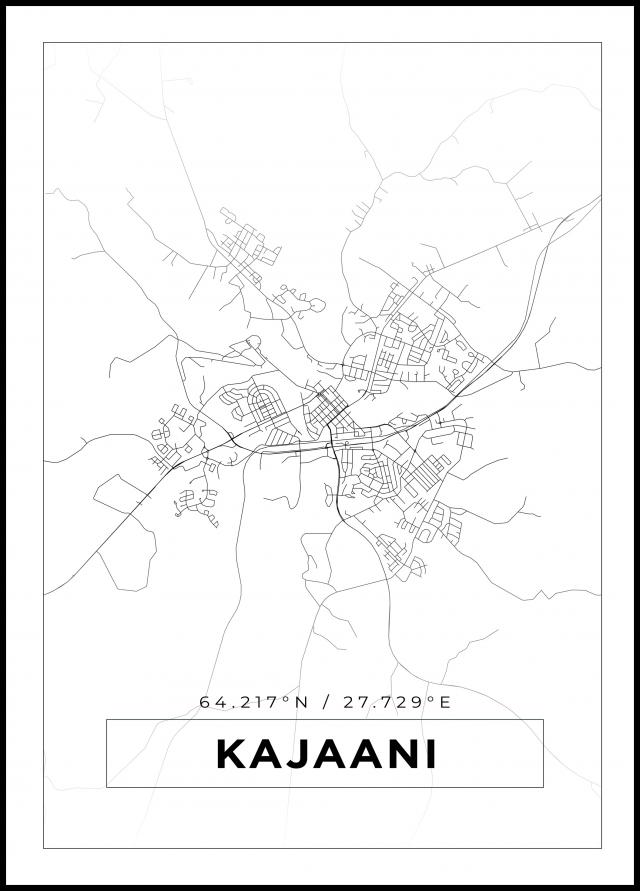 Mappa - Kajaani - Poster bianco