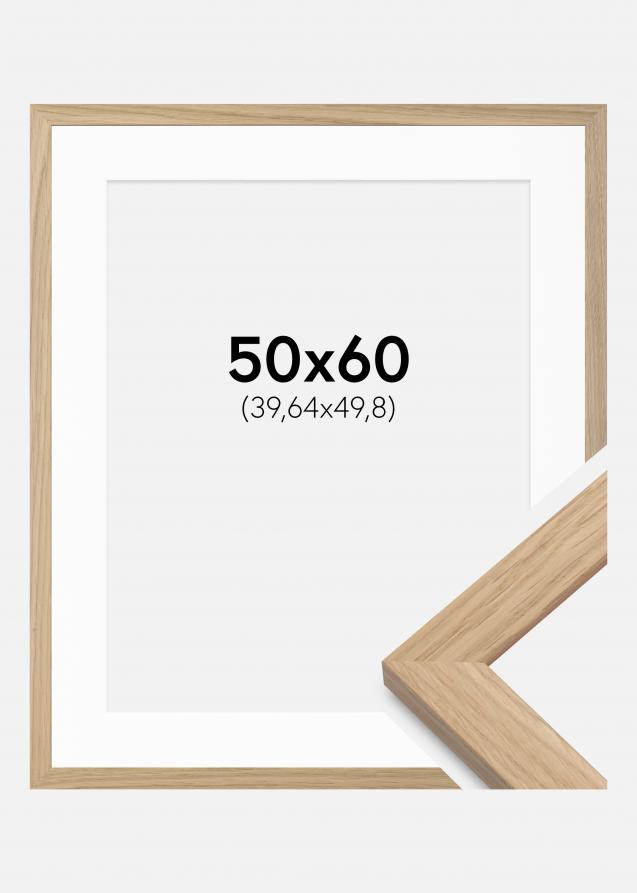 Cornice Oak Wood 50x60 cm - Passe-partout Bianco 16x20 inches