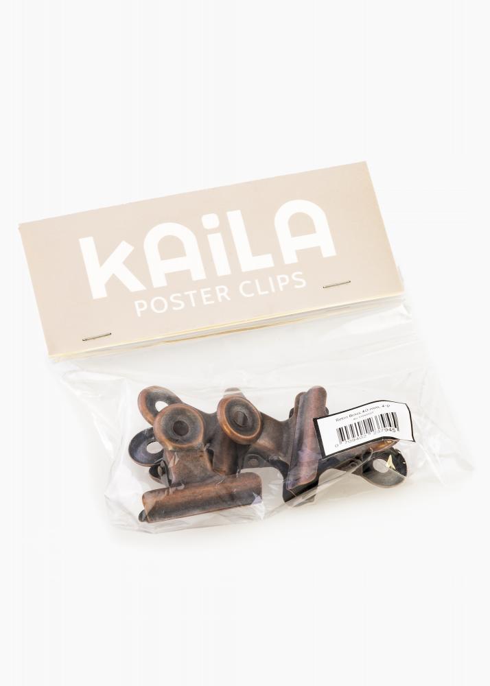 KAILA Poster Clip Rtro Brass 40 mm - 4-p