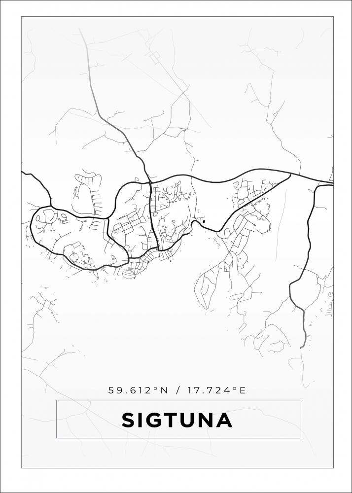Mappa - Sigtuna - Poster bianco