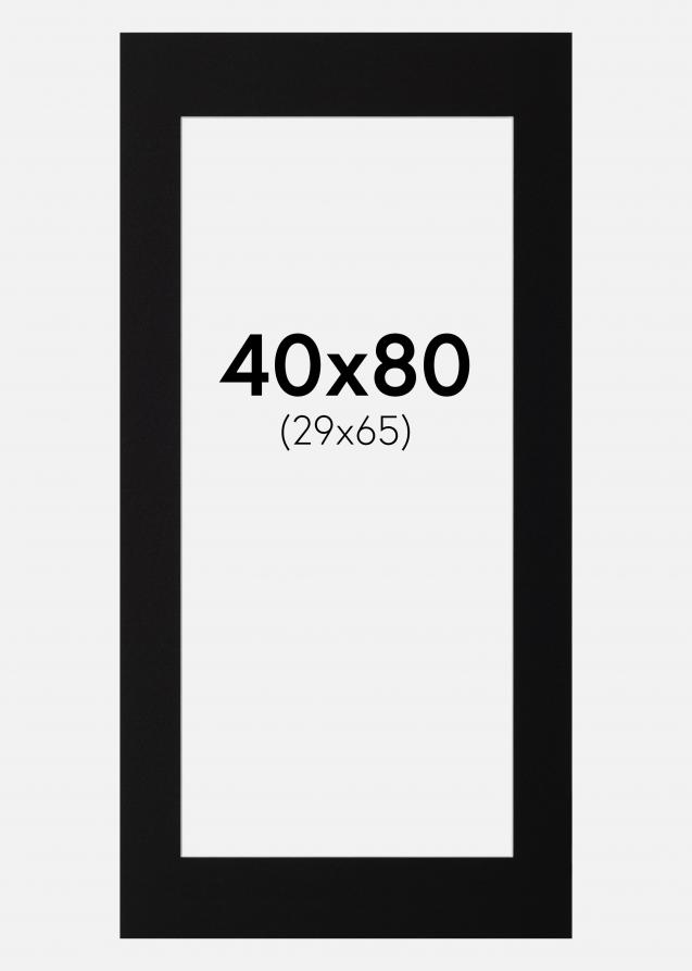 Passe-partout Nero (Bordo interno bianco) 40x80 cm (29x65)