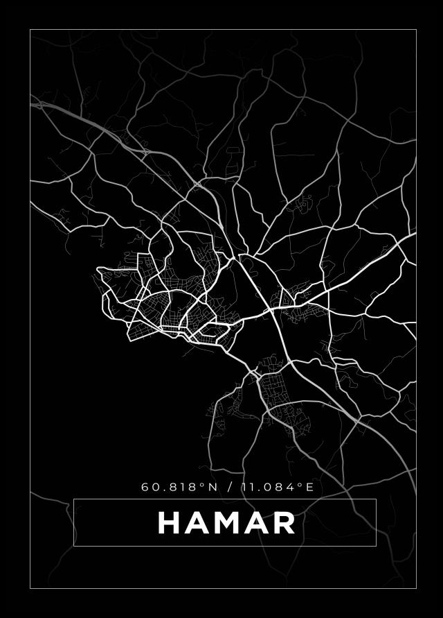 Mappa - Hamar - Poster nero