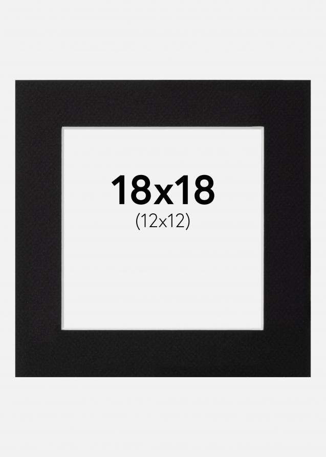 Passe-partout Nero Standard (Bordo interno bianco) 18x18 cm (12x12)