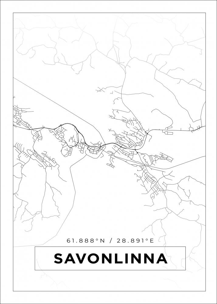 Mappa - Savonlinna - Poster bianco