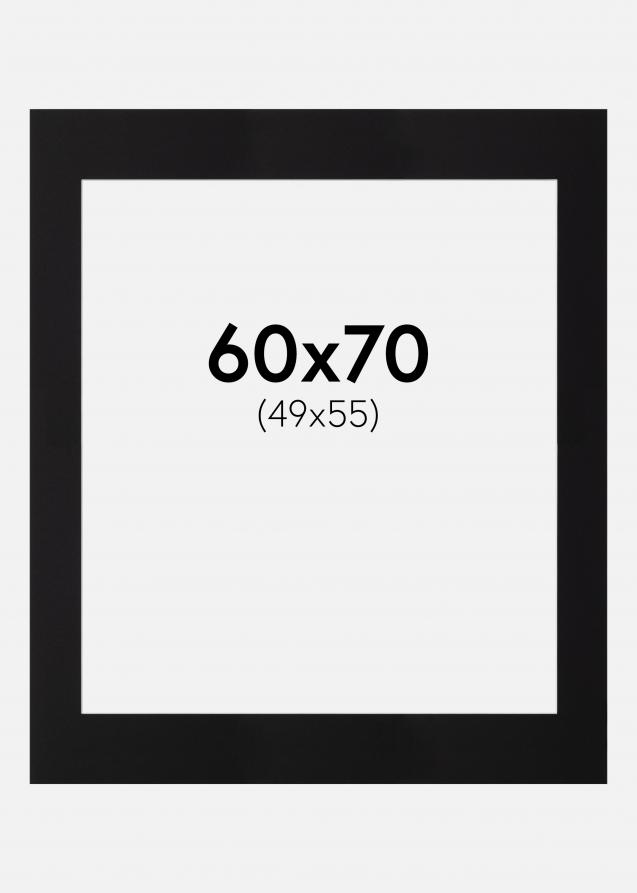 Passe-partout Nero Standard (Bordo interno bianco) 60x70 cm (49x55)