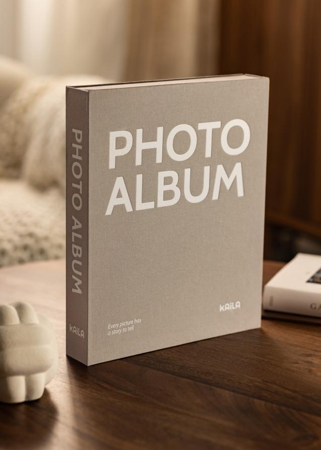 KAILA PHOTO ALBUM Grey - Coffee Table Photo Album (60 Pagine nere / 30 fogli)