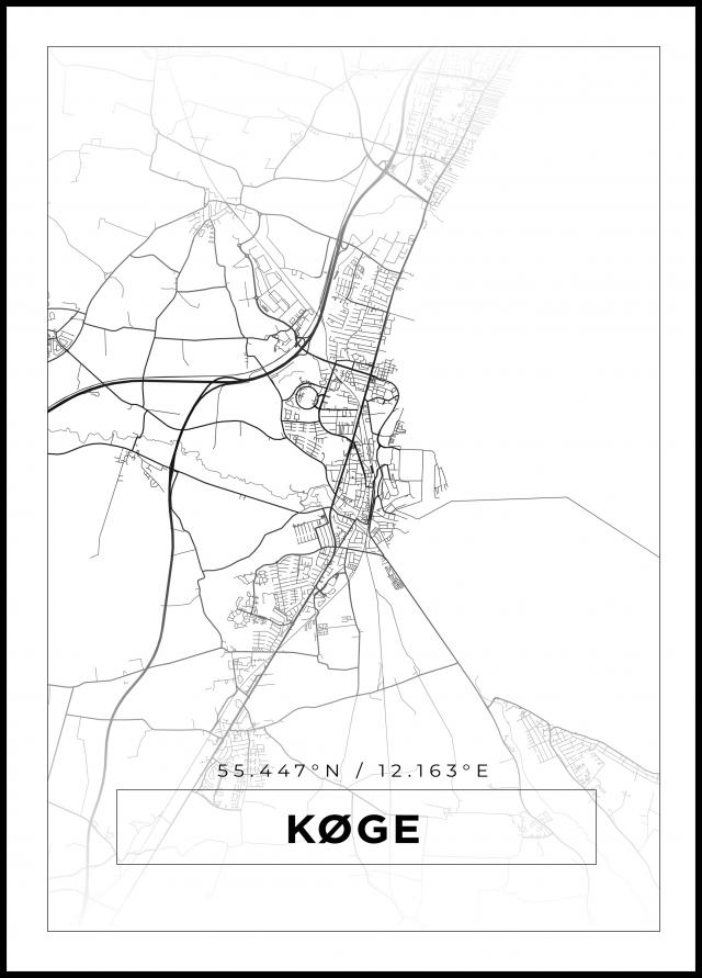 Mappa - Køge - Poster bianco