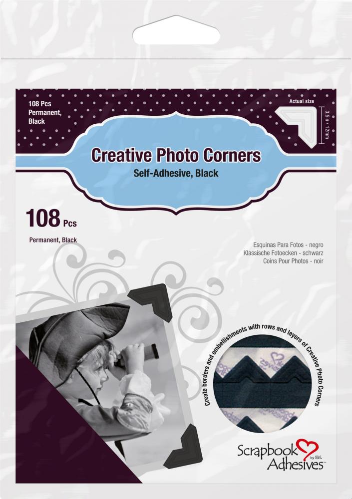 3L Creative Photo Corners Nero - 108 cad.