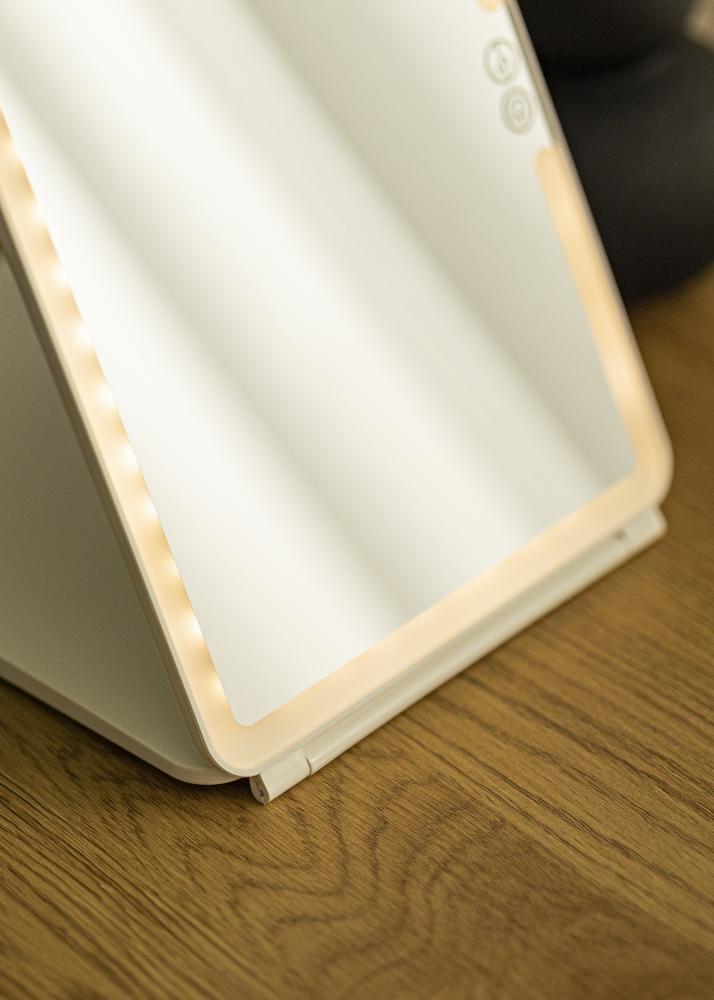KAILA Specchio per trucco Travel LED Ricaricabile Bianco 19x25 cm