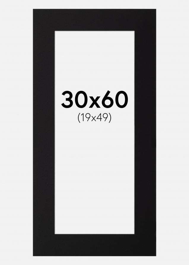 Passe-partout Nero Standard (Bordo interno bianco) 30x60 cm (19x49)