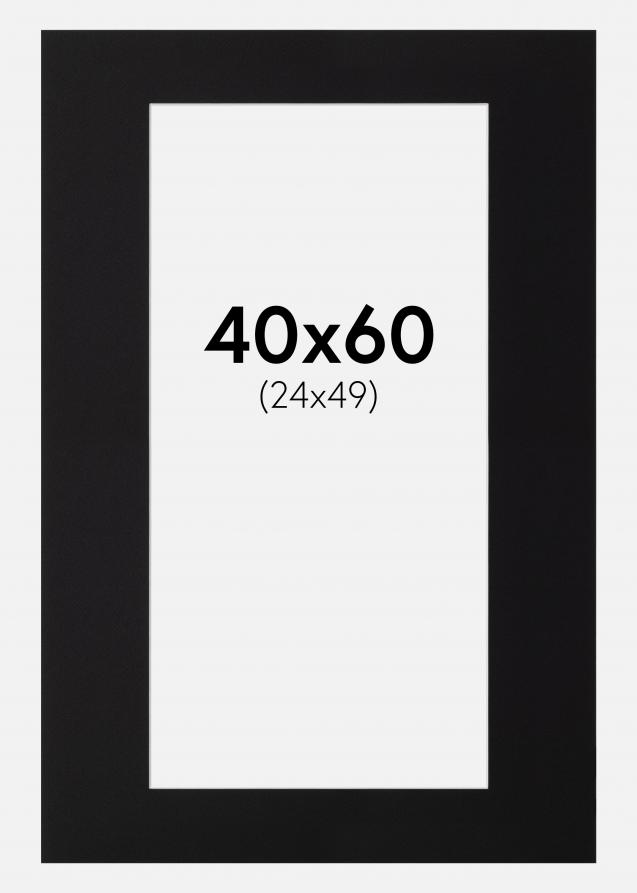 Passe-partout Nero Standard (Bordo interno bianco) 40x60 (24x49)