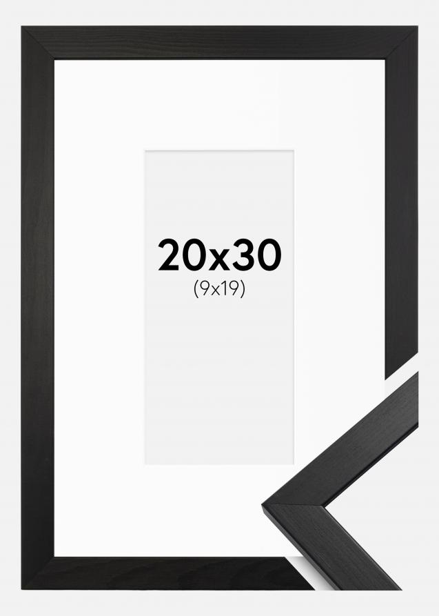 Cornice Stilren Nero 20x30 cm - Passe-partout Bianco 10x20 cm