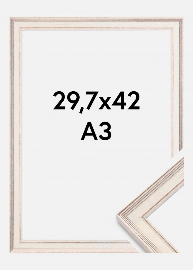 Cornice Shabby Chic Vetro acrilico Bianco 29,7x42 cm (A3)