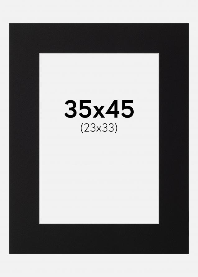 Passe-partout Nero Standard (Bordo interno bianco) 35x45 cm (23x33)