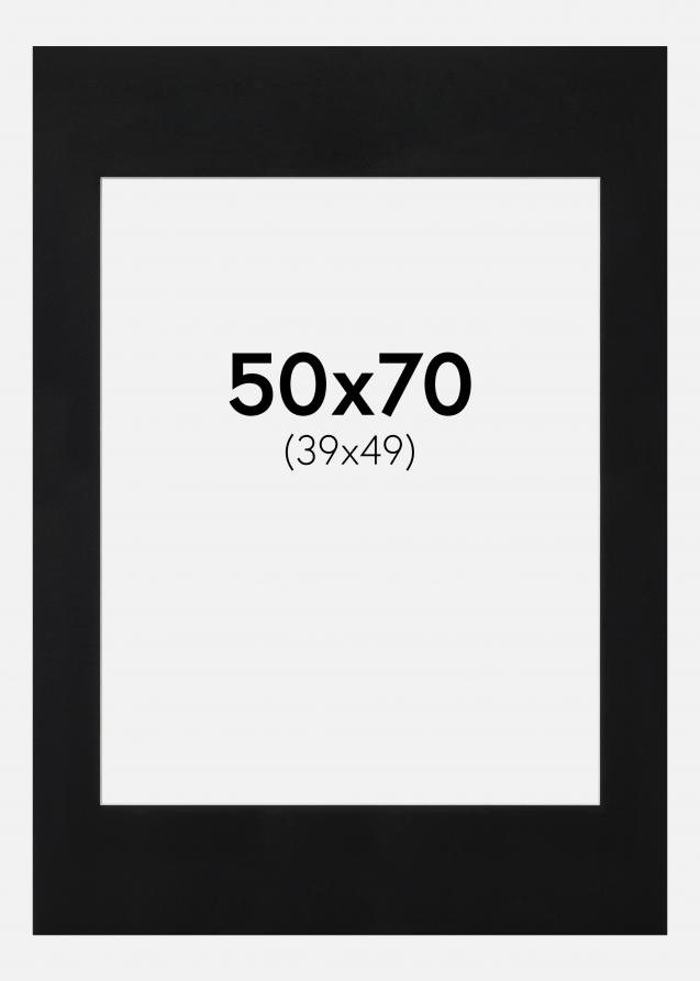 Passe-partout Nero Standard (Bordo interno bianco) 50x70 cm (39x49)