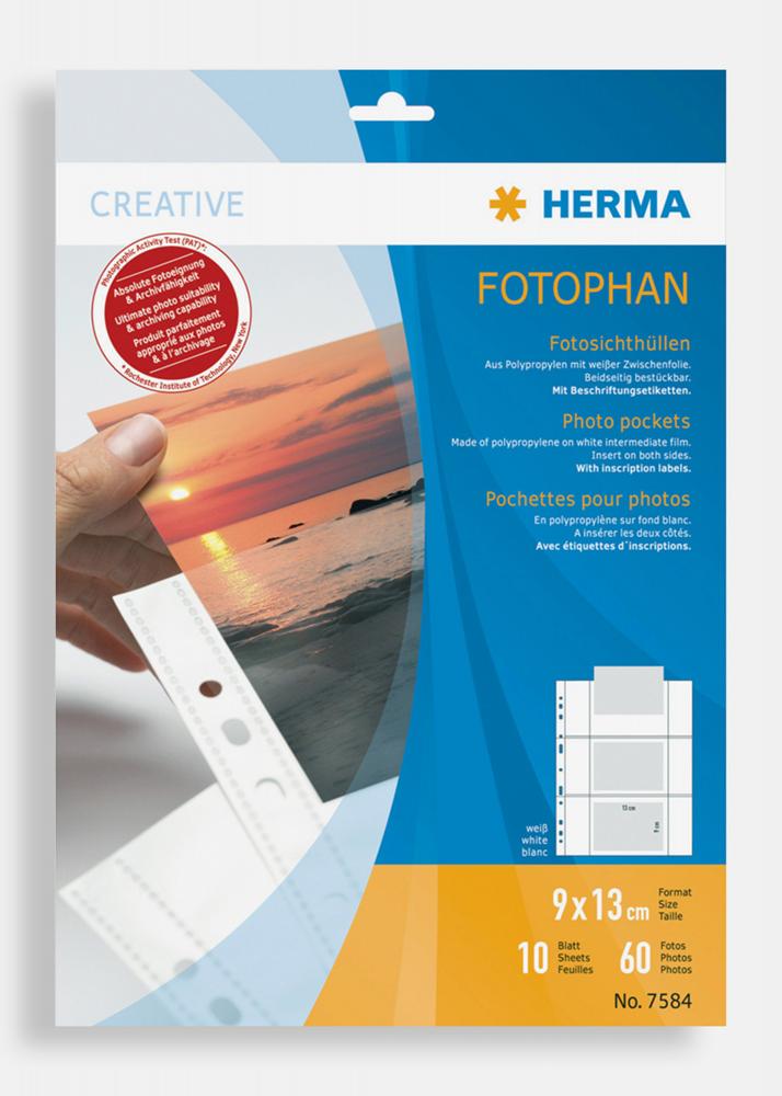 Herma Fogli portafoto 9x13 cm orizzontale - 10-pezzi Bianco