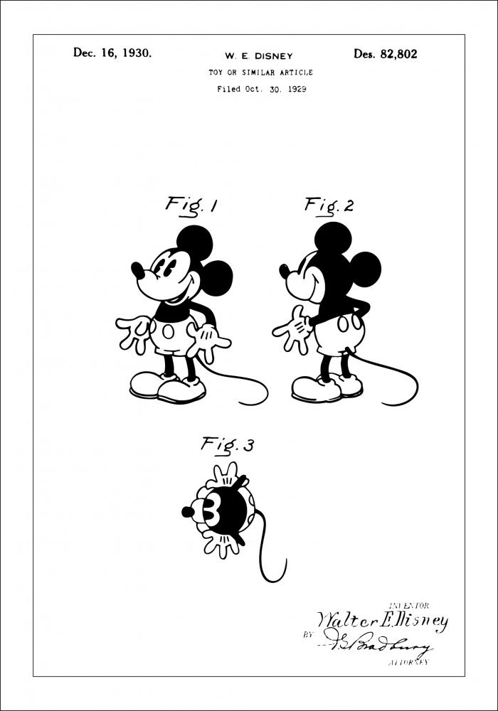 Disegni di brevetti - Disney - Topolino Poster
